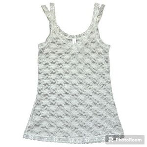 WOMENS APOSTROPHE DELICATE IVORY LACE TANK TOP, SIZE S